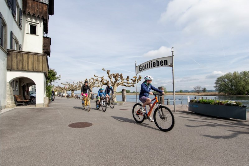 Die Radtour entlang des Untersees führt Sie direkt vorbei am Hafen von Gottlieben